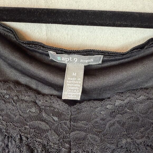 Apt 9 Black Lace Corset Style Babydoll Top M Whimsigoth Gothic Boho Romantic Y2K - Picture 2 of 7